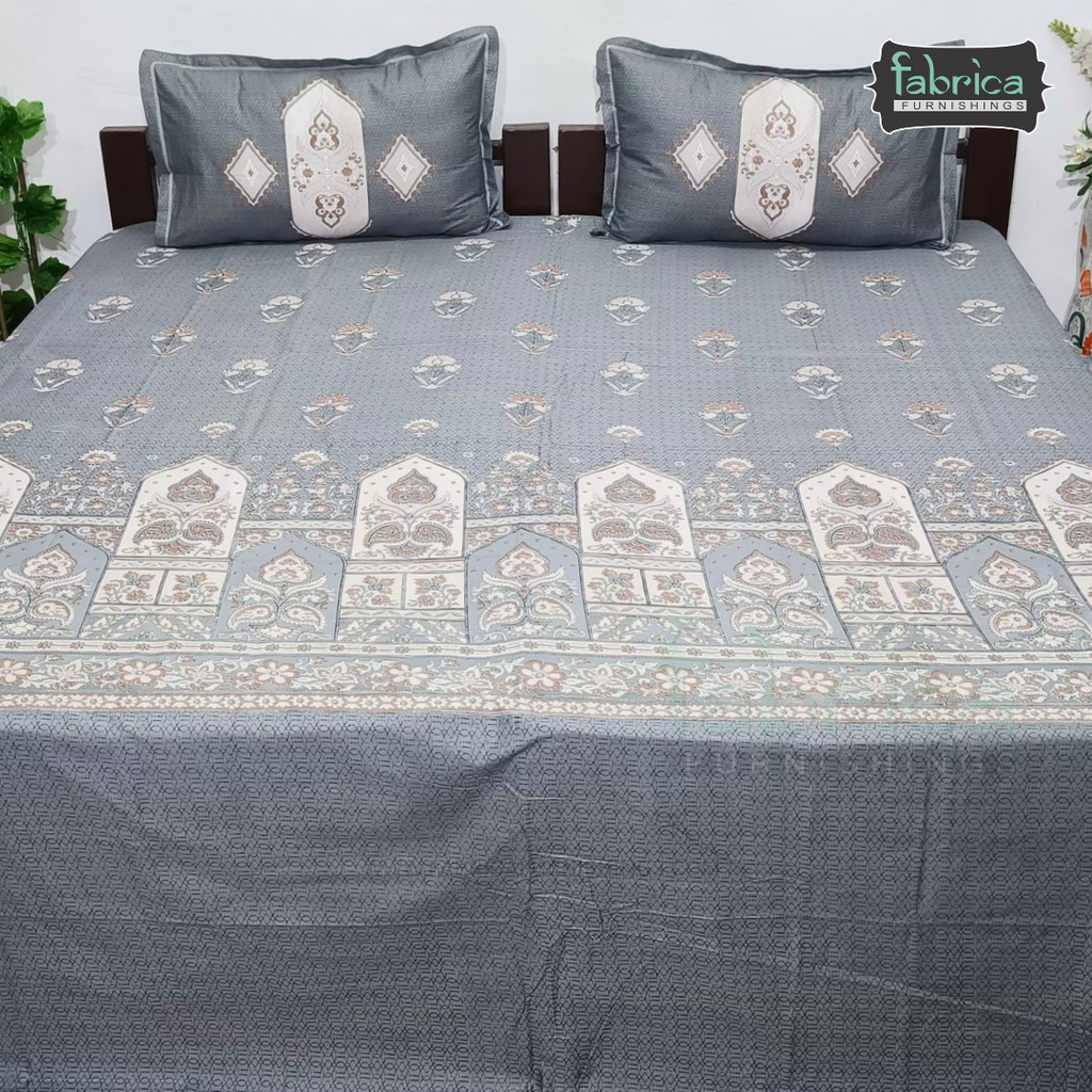Ethnic Panel  Decor Designer Printed Cotton King Size Bed Sheets