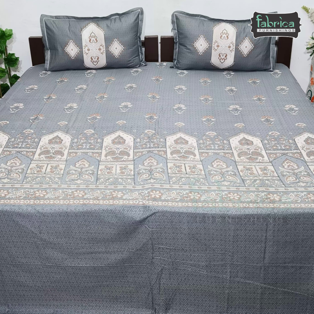 Ethnic Panel  Decor Designer Printed Cotton King Size Bed Sheets