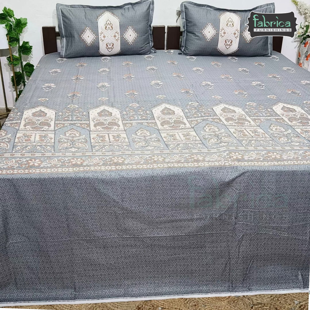 Ethnic Panel  Decor Designer Printed Cotton King Size Bed Sheets