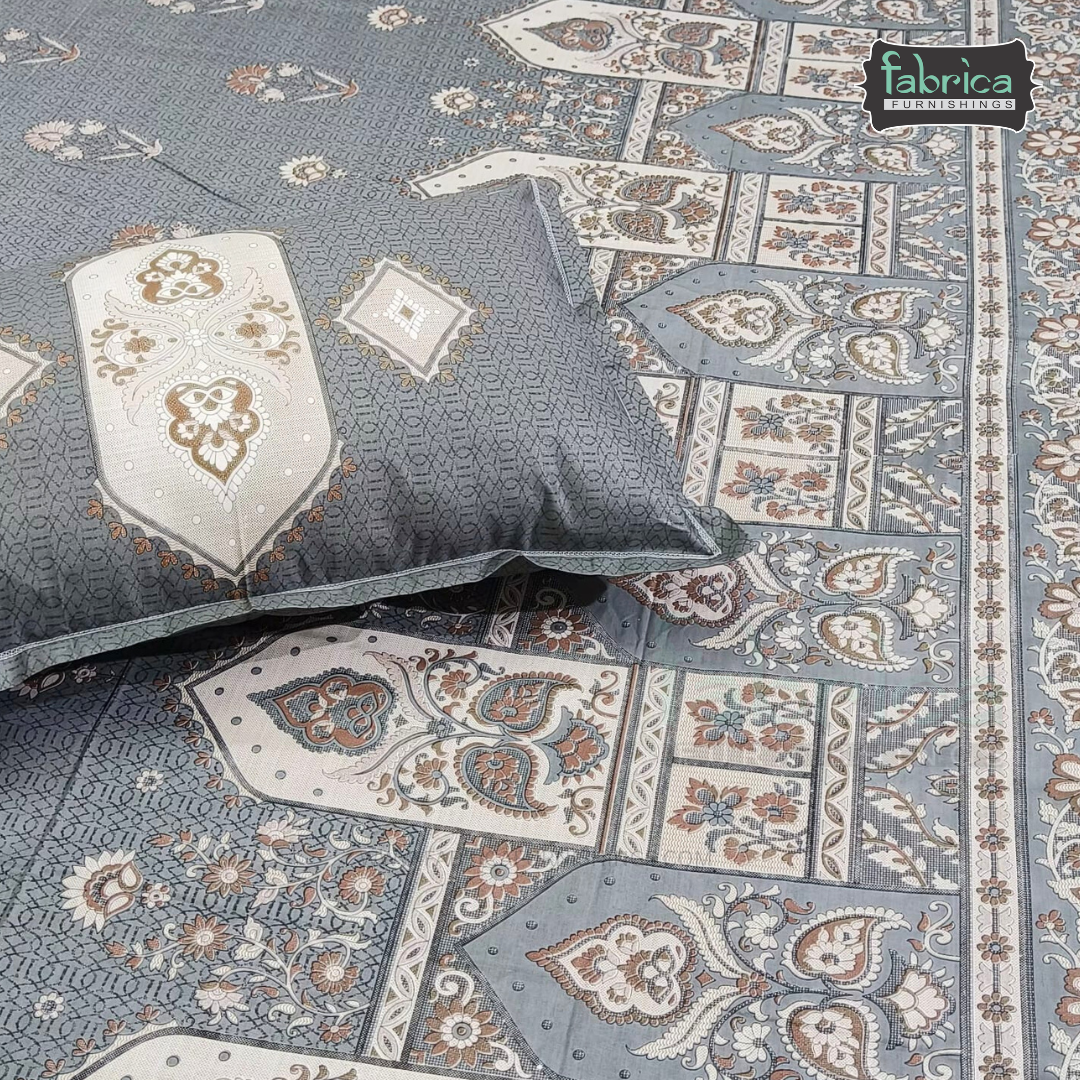 Ethnic Panel  Decor Designer Printed Cotton King Size Bed Sheets