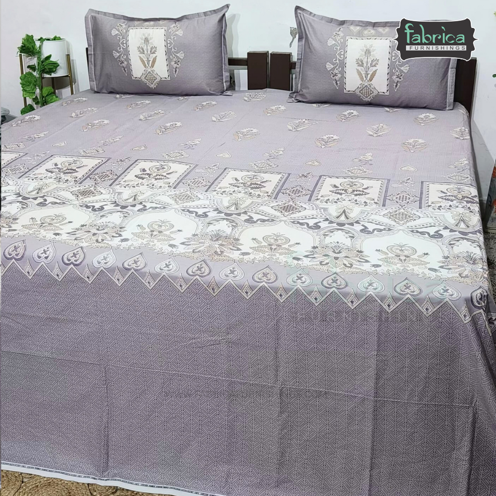 Ethnic Panel  Decor Designer Printed Cotton King Size Bed Sheets