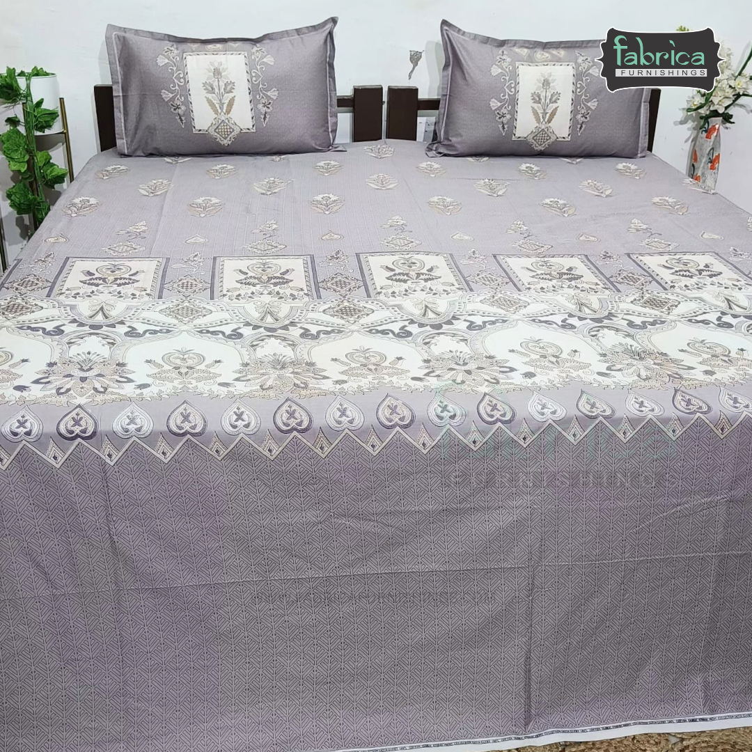 Ethnic Panel  Decor Designer Printed Cotton King Size Bed Sheets