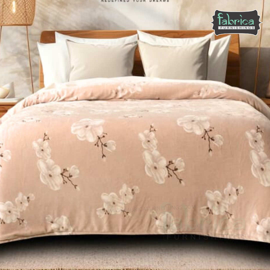Cherry printed King Size Winter Bedsheet Set