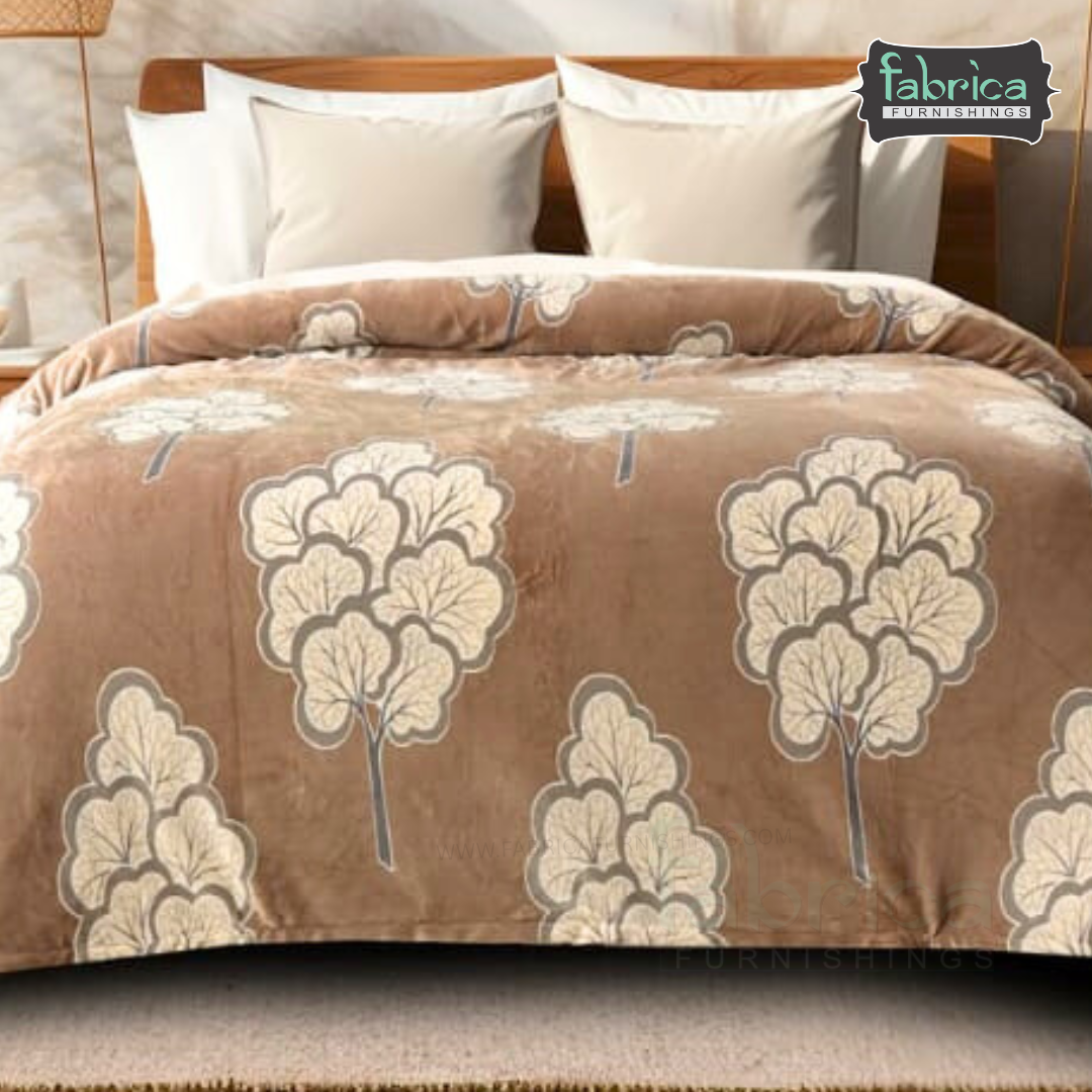 Cherry printed King Size Winter Bedsheet Set