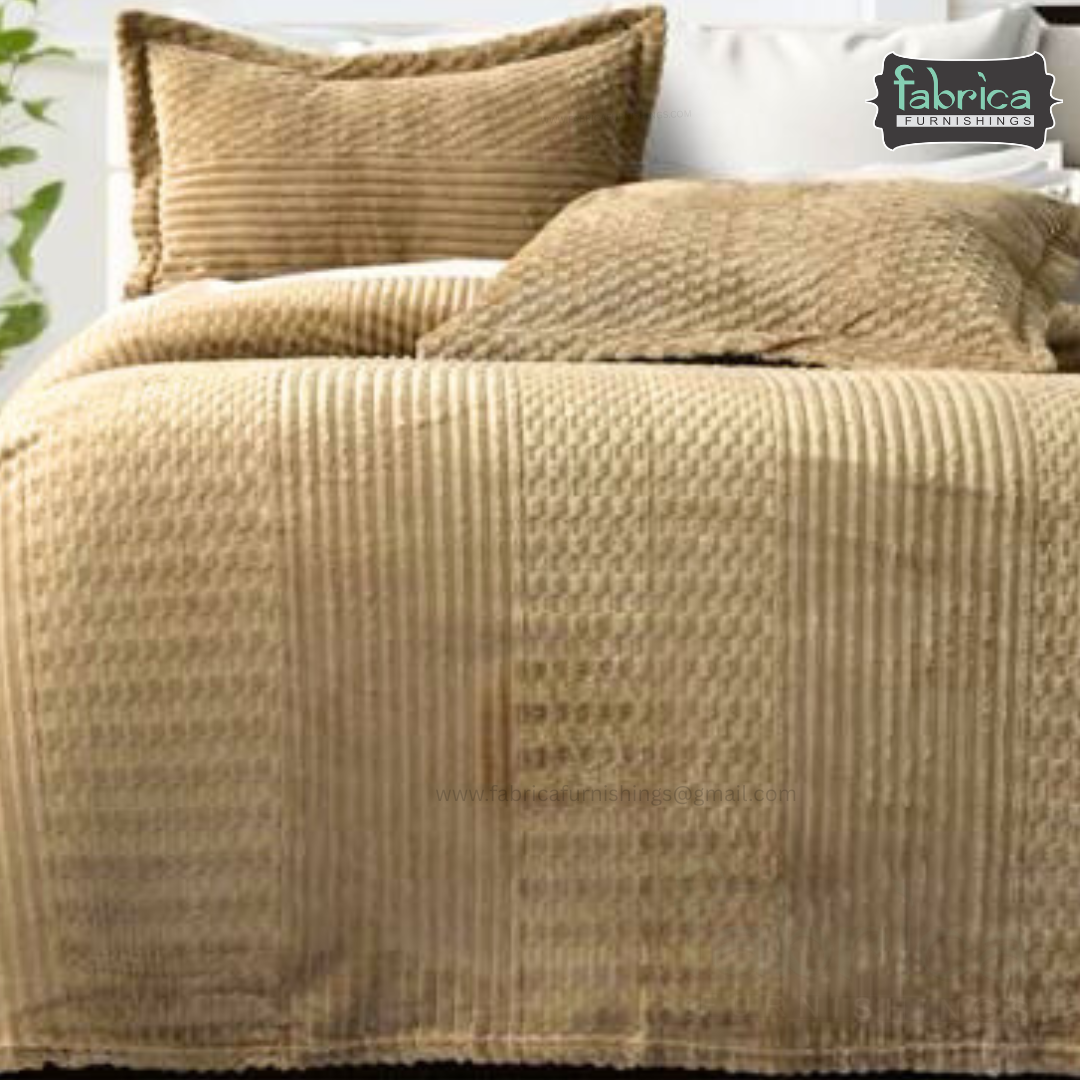 Premium Embossed Solid Color King Size Woolen Bedsheet