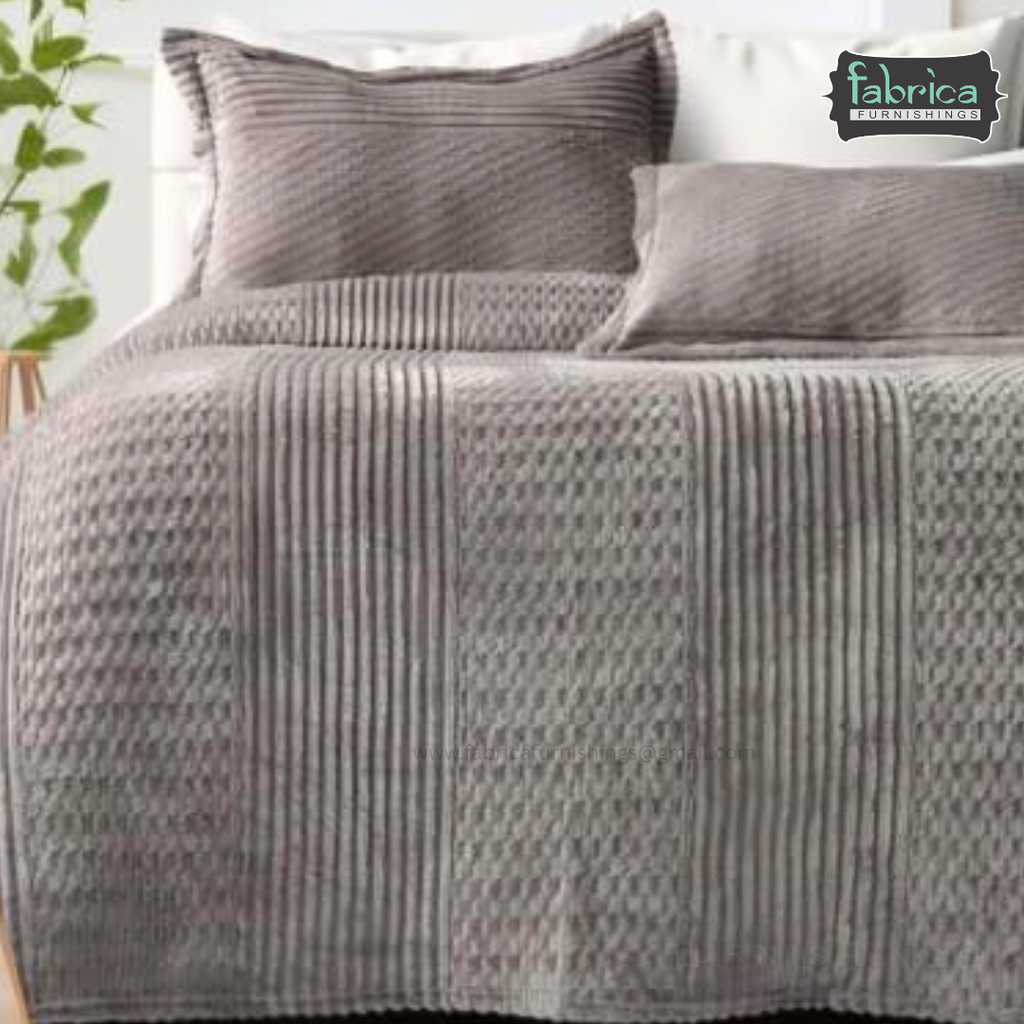 Premium Embossed Solid Color King Size Woolen Bedsheet