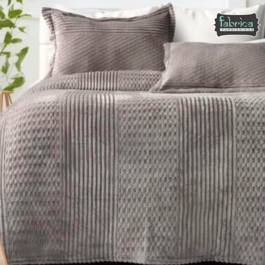 Premium Embossed Solid Color King Size Woolen Bedsheet