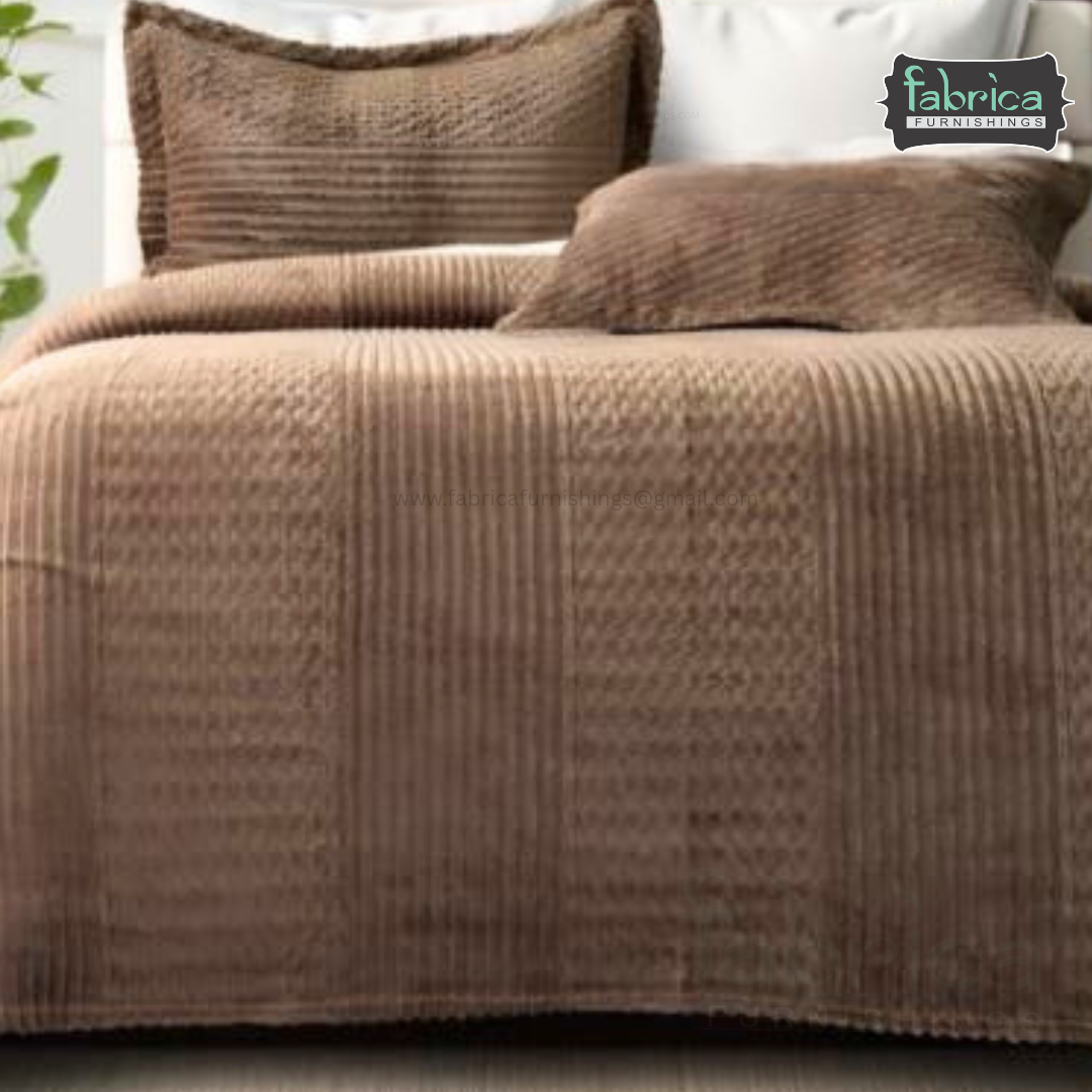 Premium Embossed Solid Color King Size Woolen Bedsheet