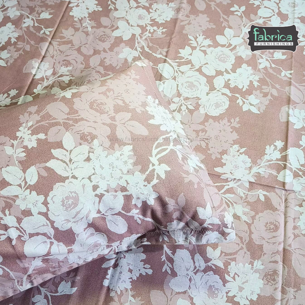 Petal Paradise Queen Size Pure Cotton Printed Bedsheet