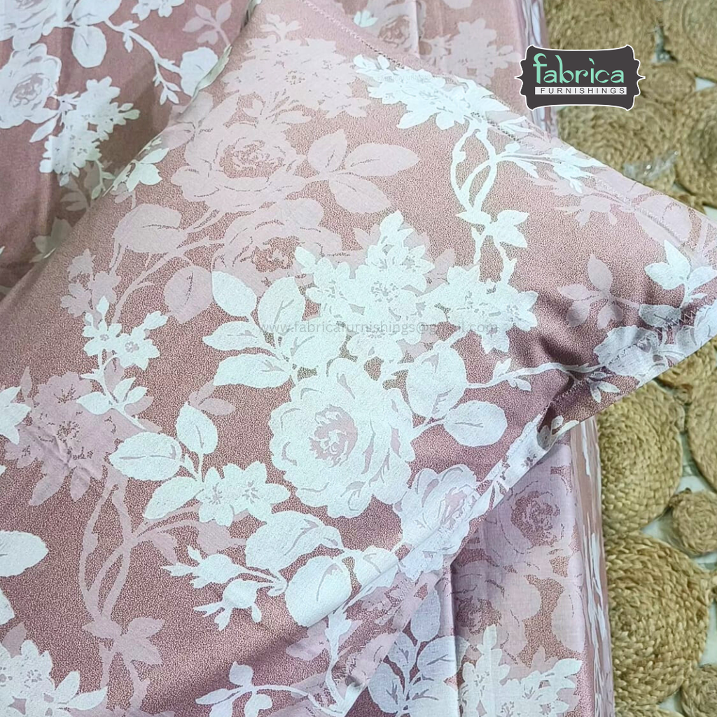Petal Paradise Queen Size Pure Cotton Printed Bedsheet