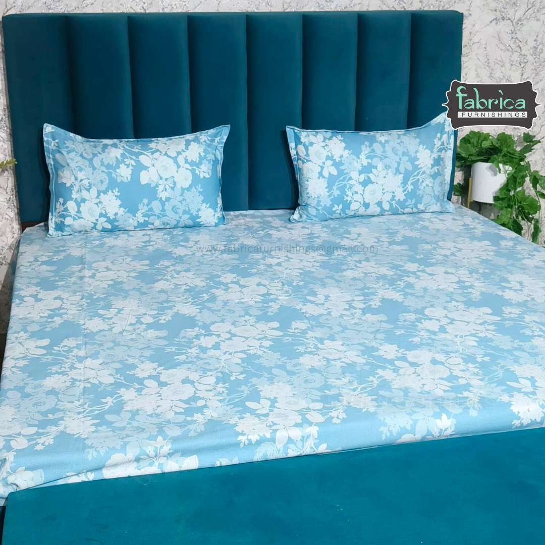 Petal Paradise Queen Size Pure Cotton Printed Bedsheet