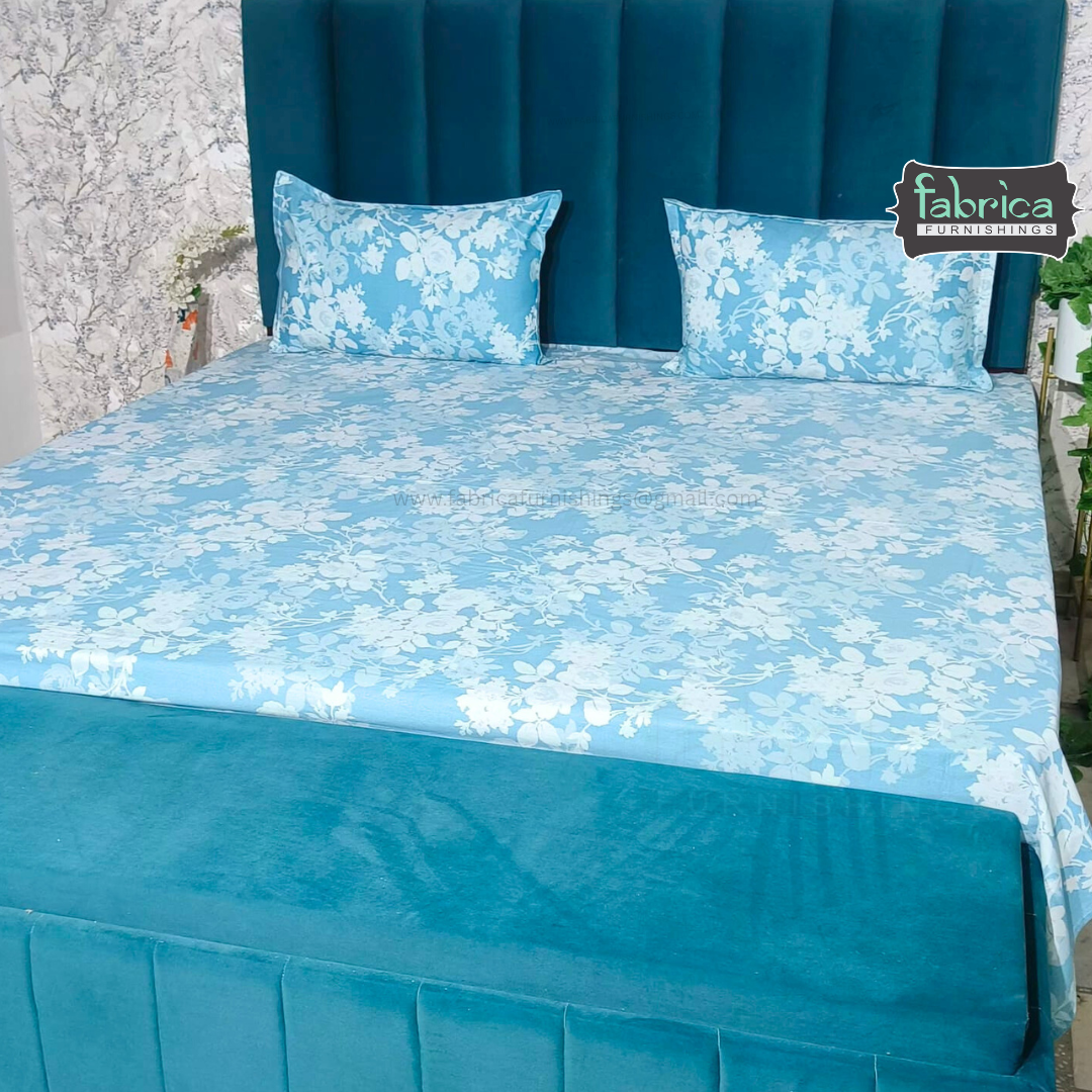 Petal Paradise Queen Size Pure Cotton Printed Bedsheet