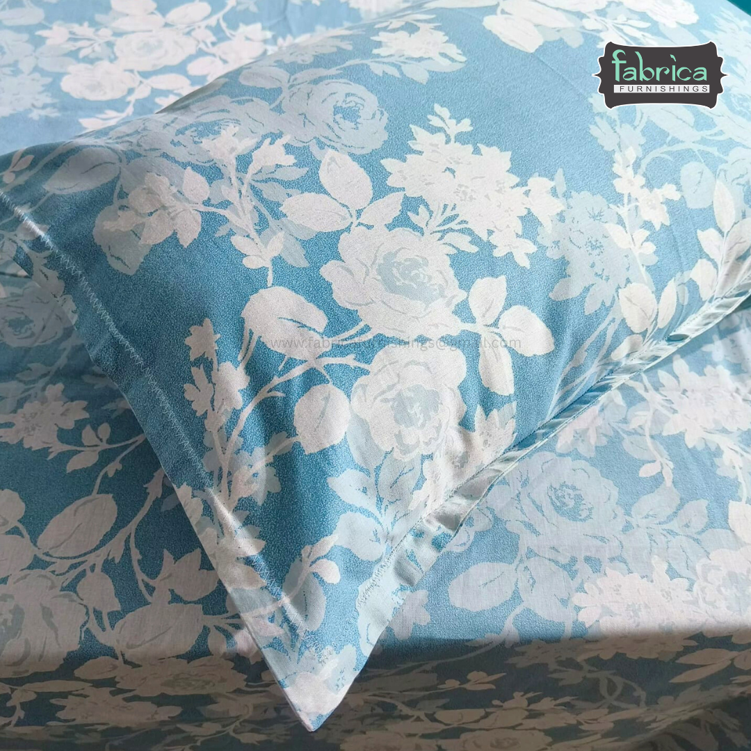 Petal Paradise Queen Size Pure Cotton Printed Bedsheet