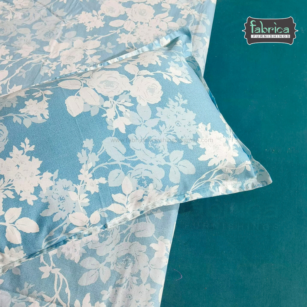 Petal Paradise Queen Size Pure Cotton Printed Bedsheet