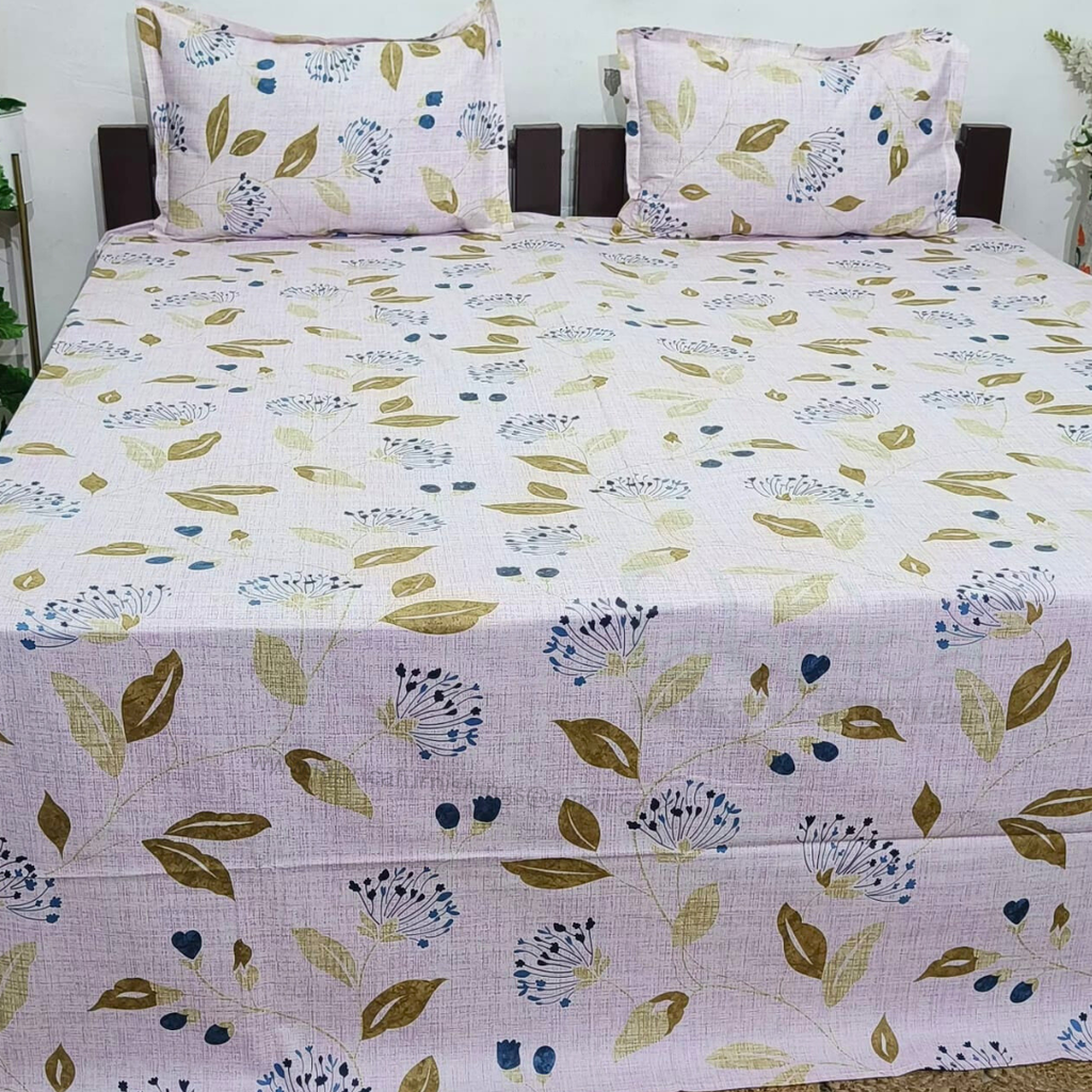 Platinum printed Pure Cotton King Size Bed Sheets