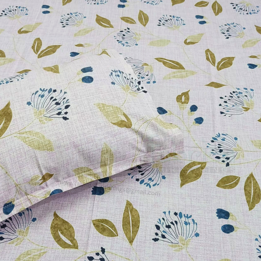 Platinum printed Pure Cotton King Size Bed Sheets