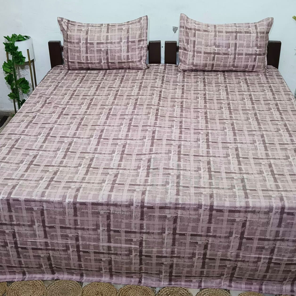 Platinum printed Pure Cotton King Size Bed Sheets