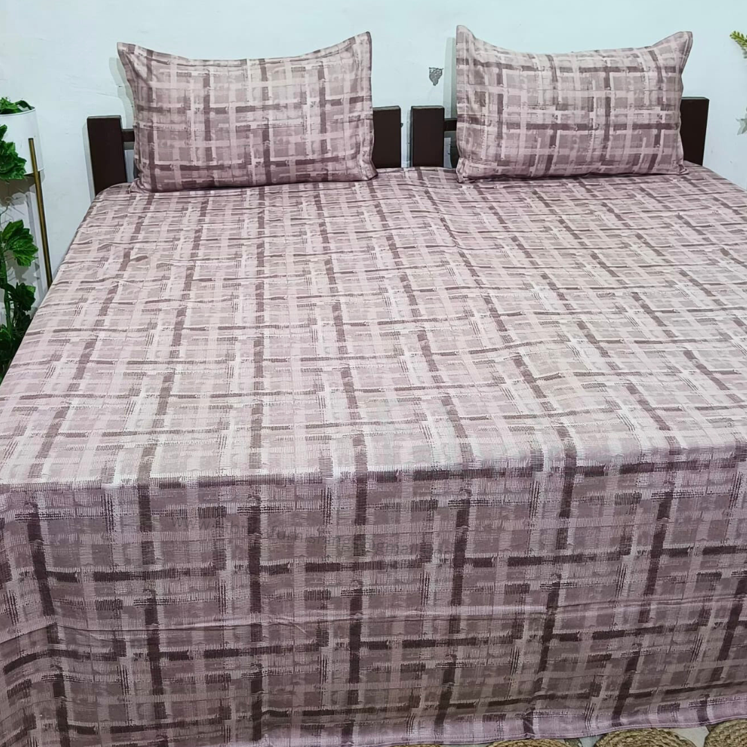 Platinum printed Pure Cotton King Size Bed Sheets