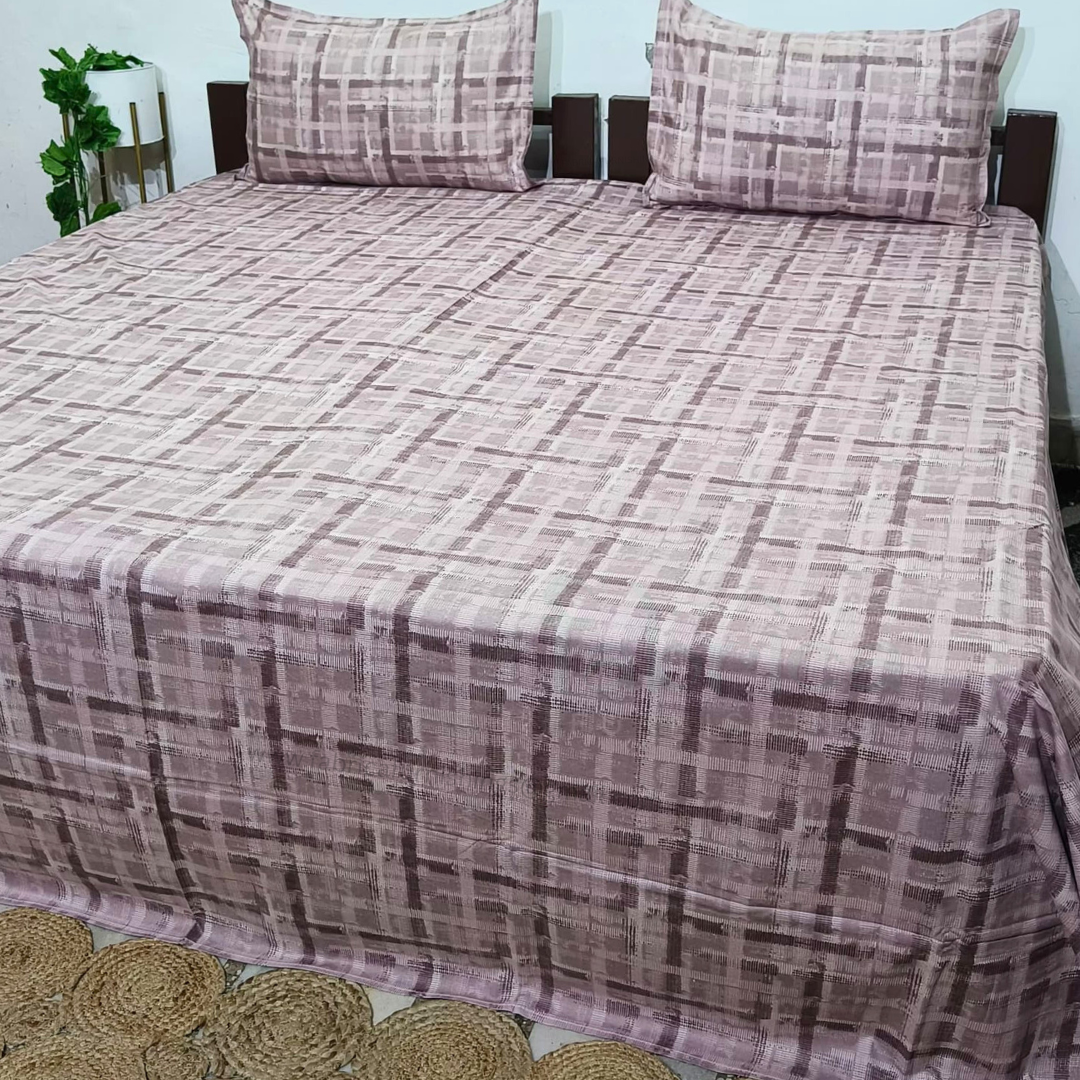 Platinum printed Pure Cotton King Size Bed Sheets