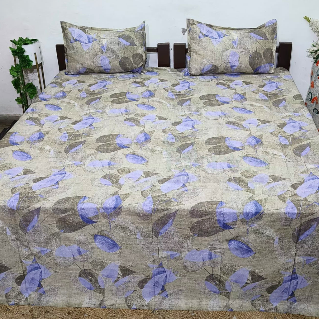 Platinum printed Pure Cotton King Size Bed Sheets