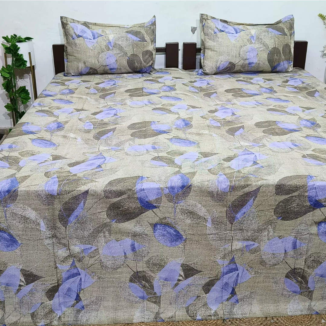 Platinum printed Pure Cotton King Size Bed Sheets