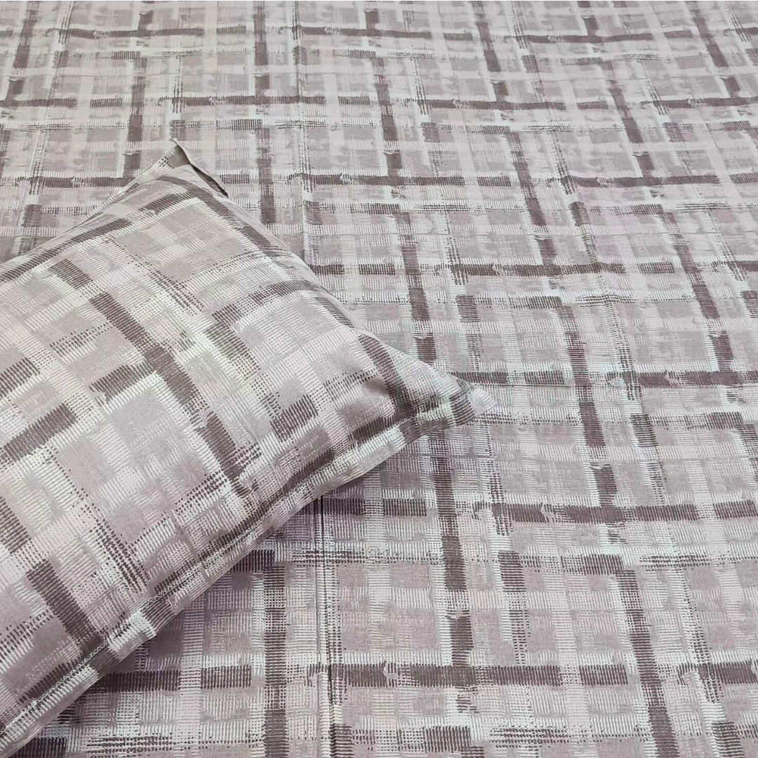 Platinum printed Pure Cotton King Size Bed Sheets