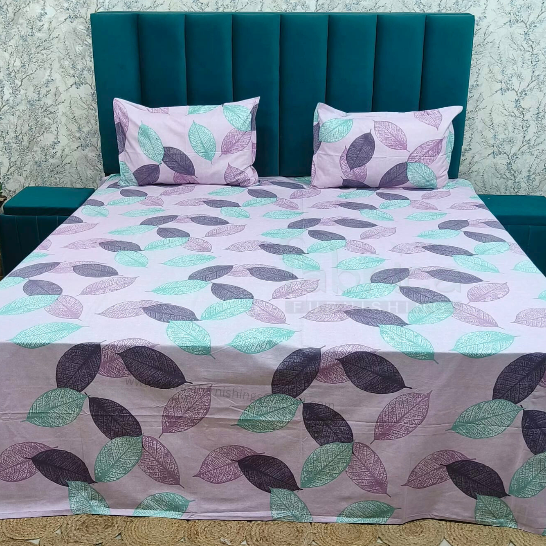 Platinum printed Pure Cotton King Size Bed Sheets