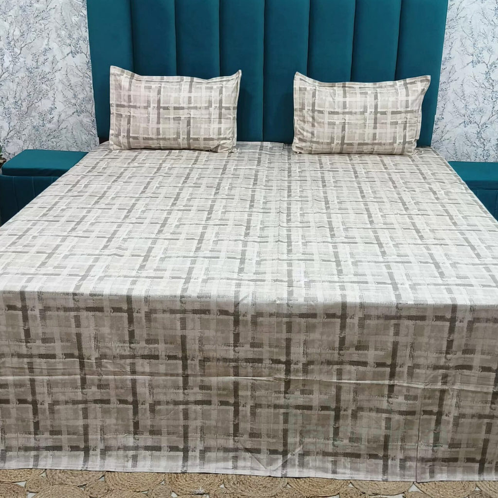 Platinum printed Pure Cotton King Size Bed Sheets