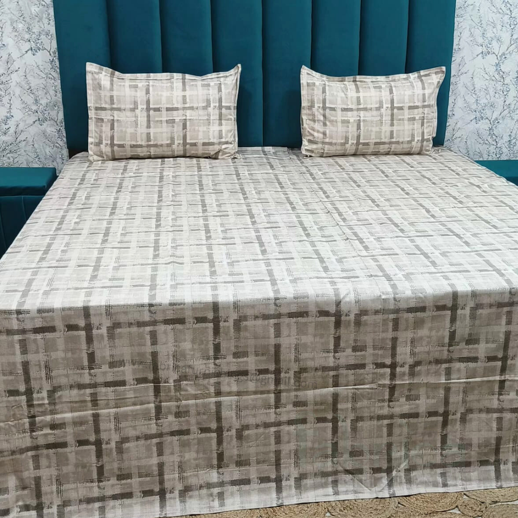 Platinum printed Pure Cotton King Size Bed Sheets