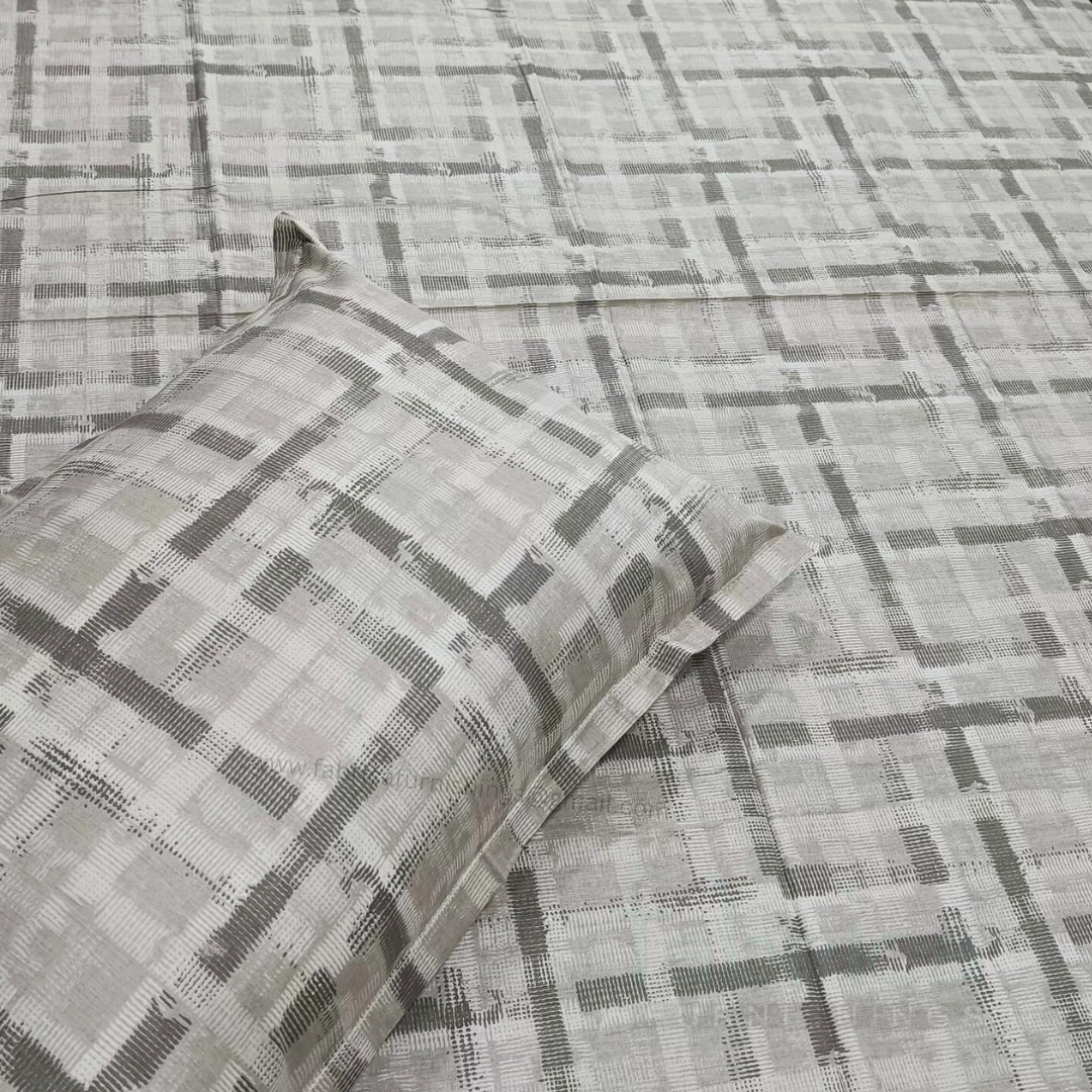 Platinum printed Pure Cotton King Size Bed Sheets