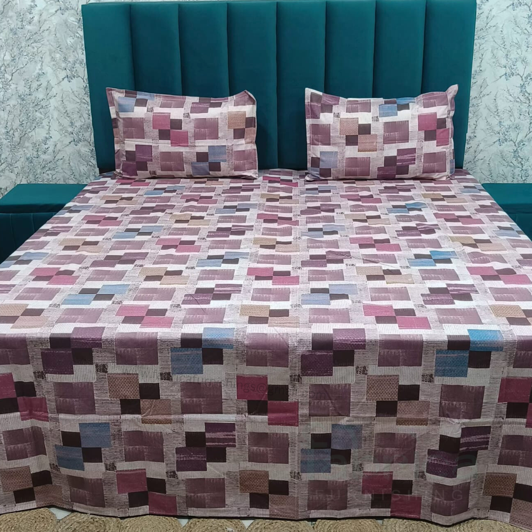 Platinum printed Pure Cotton King Size Bed Sheets