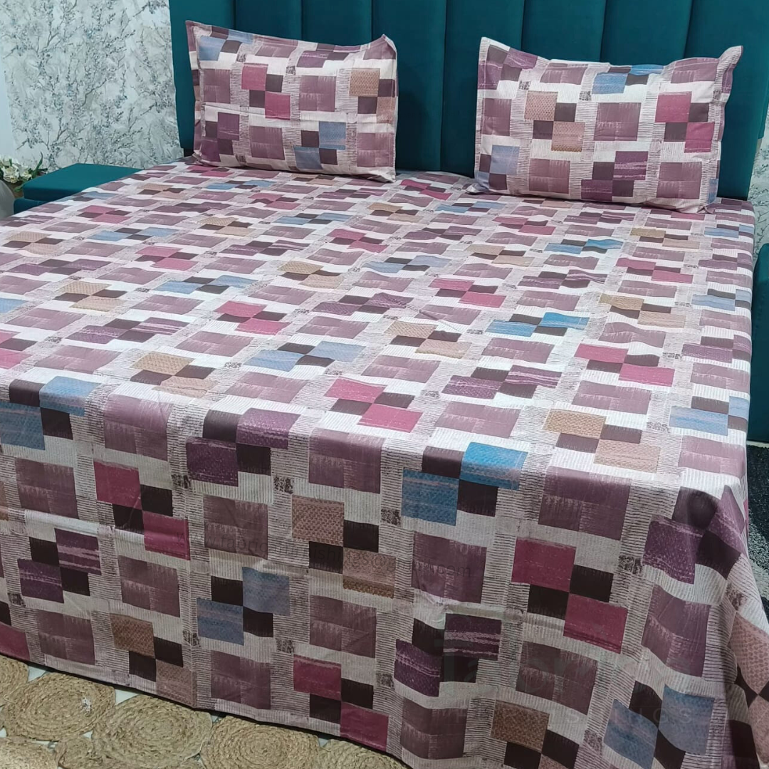 Platinum printed Pure Cotton King Size Bed Sheets