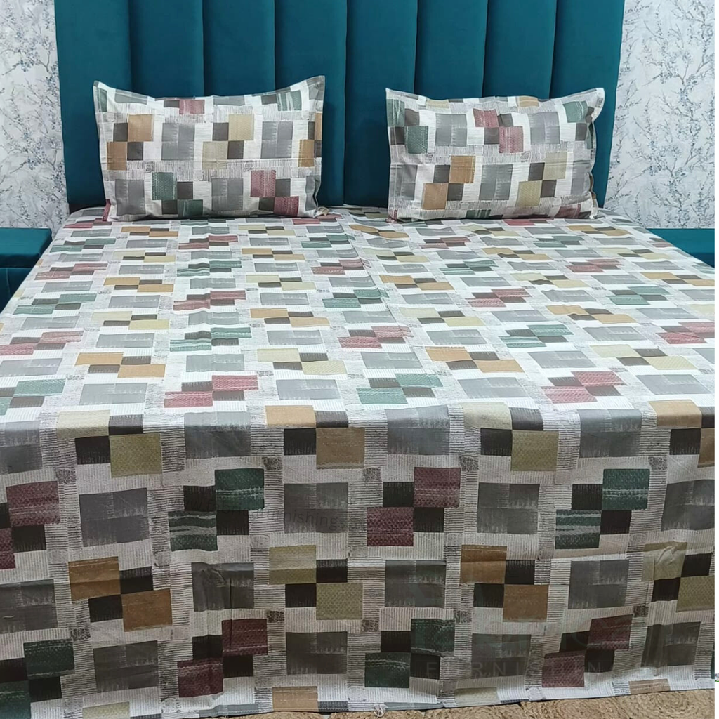 Platinum printed Pure Cotton King Size Bed Sheets