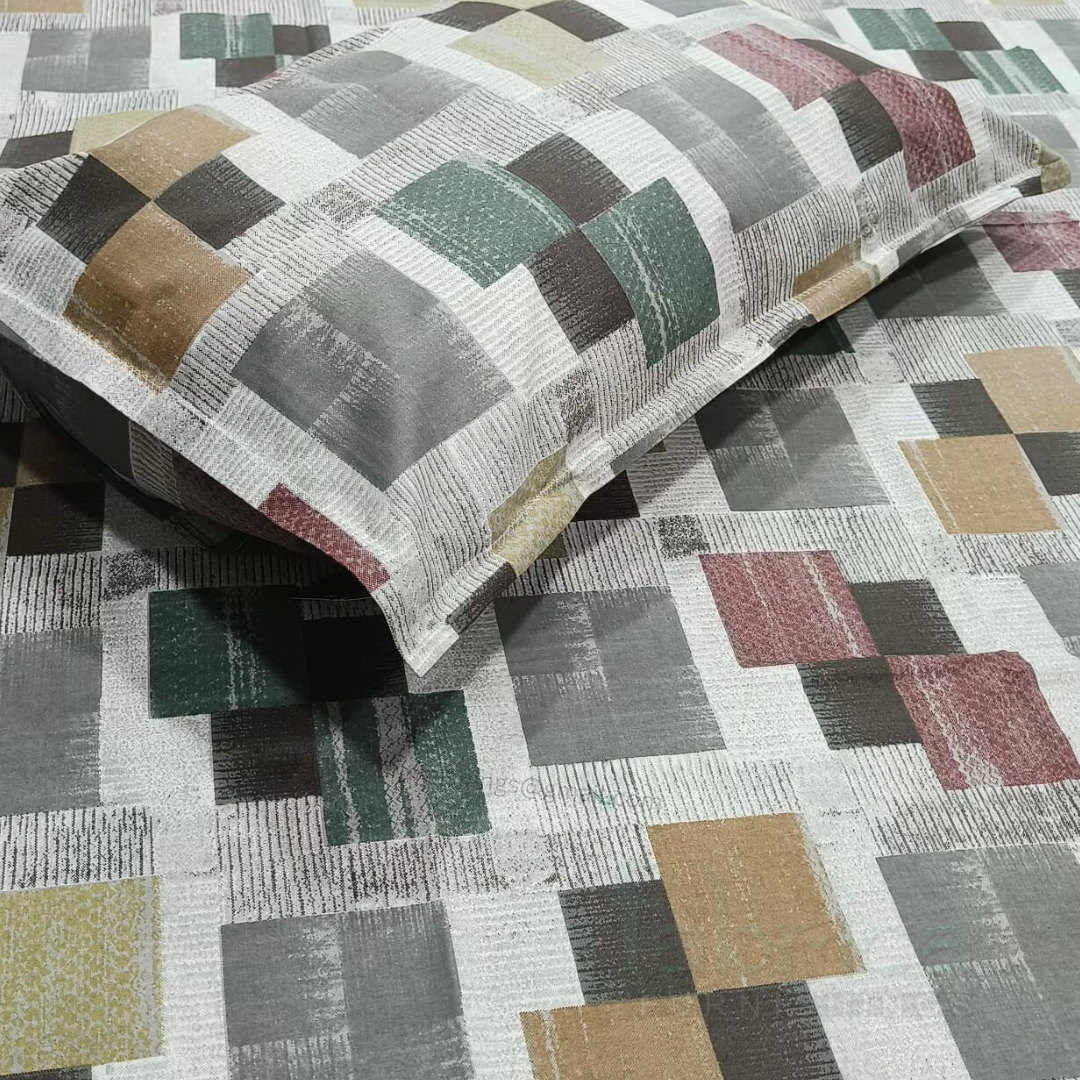 Platinum printed Pure Cotton King Size Bed Sheets