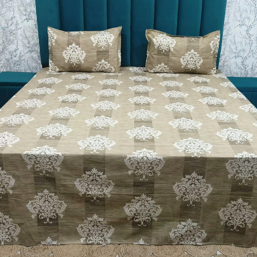 Platinum printed Pure Cotton King Size Bed Sheets