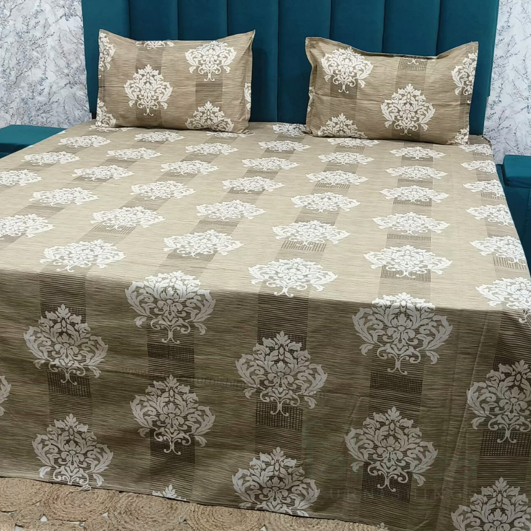 Platinum printed Pure Cotton King Size Bed Sheets