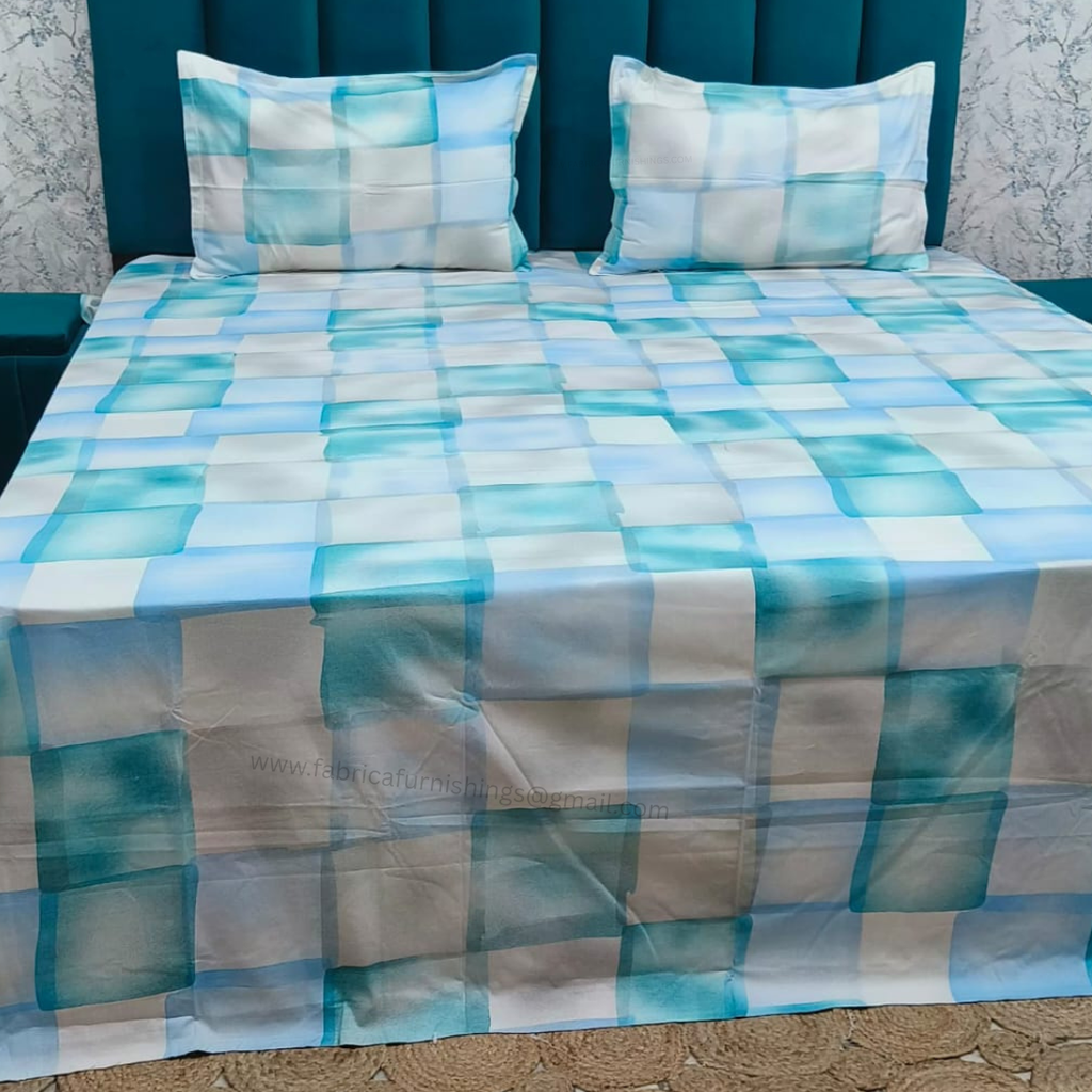 Platinum printed Pure Cotton King Size Bed Sheets
