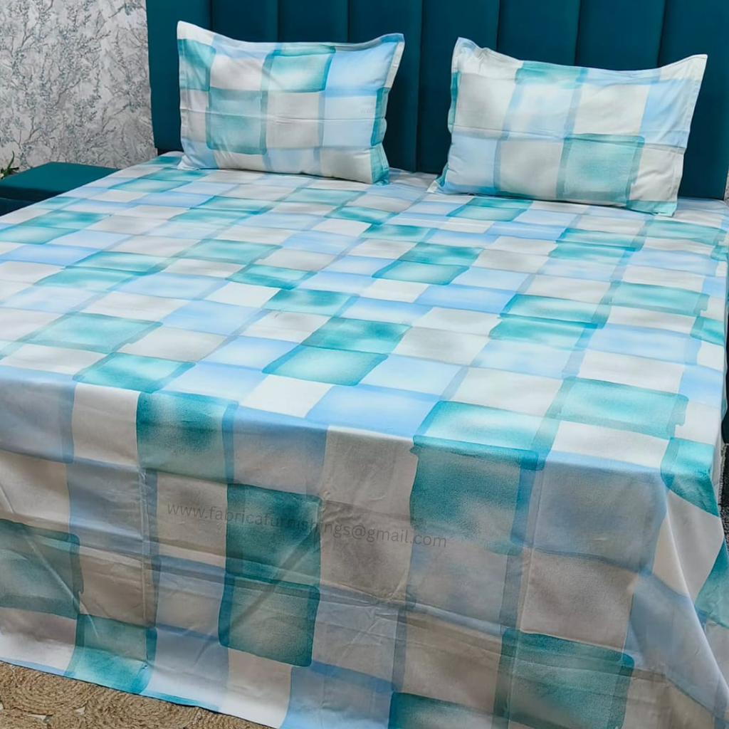 Platinum printed Pure Cotton King Size Bed Sheets