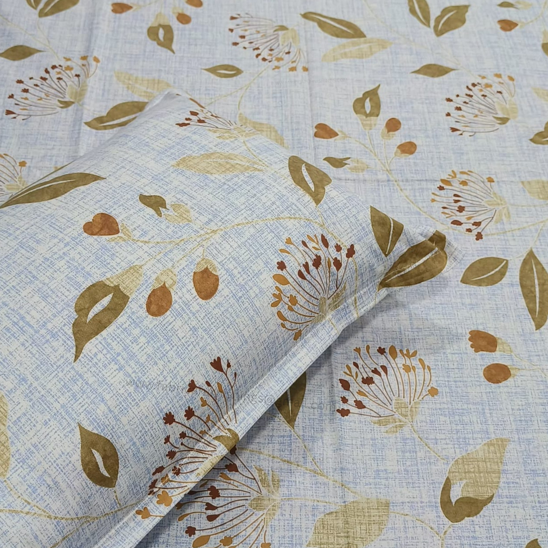 Platinum printed Pure Cotton King Size Bed Sheets