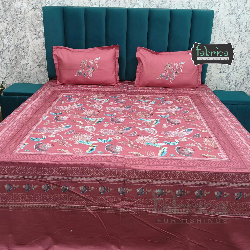 Digital Raga Printed King Size (400 Tc) Pure Cotton Bedsheet