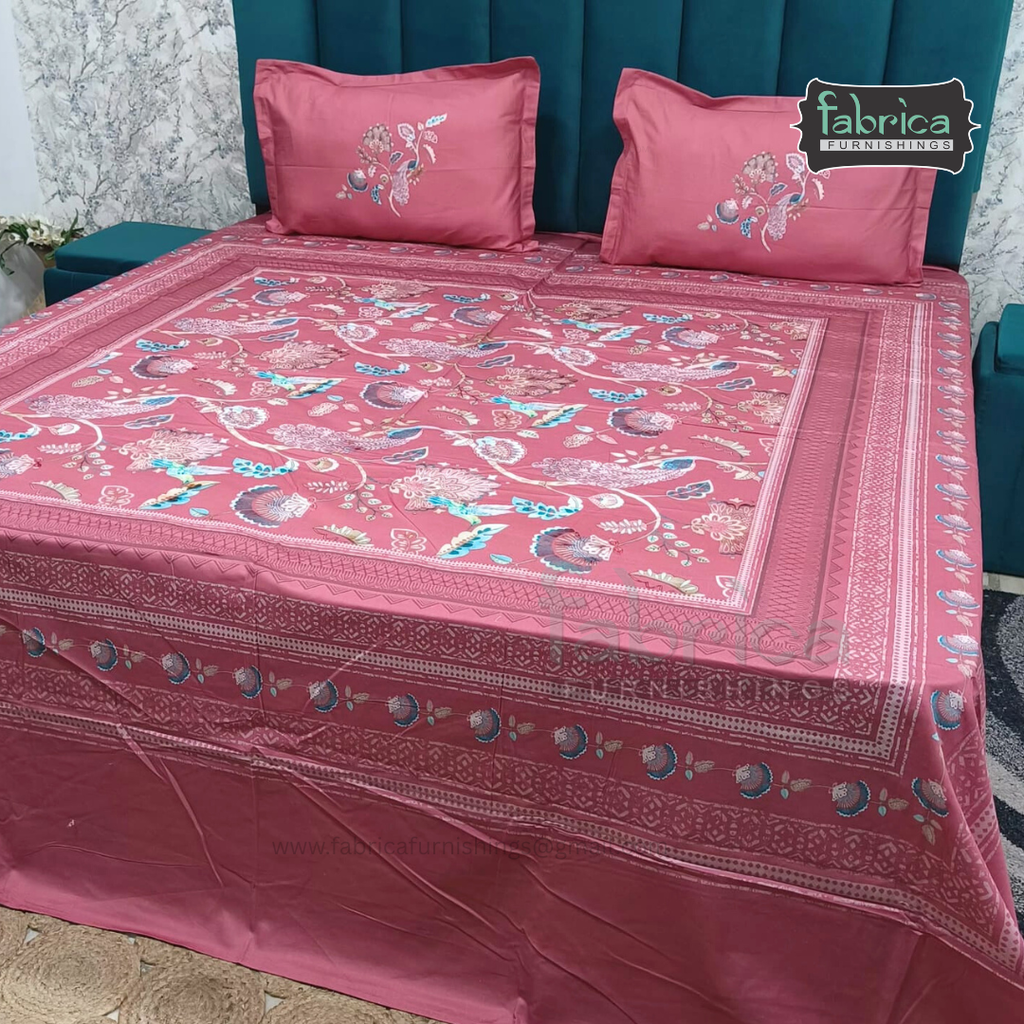 Digital Raga Printed King Size (400 Tc) Pure Cotton Bedsheet