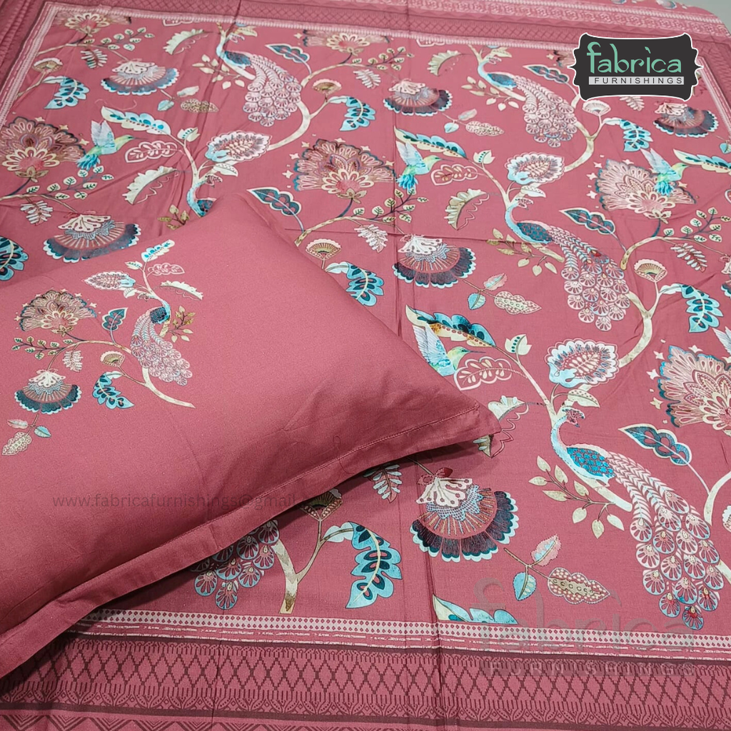 Digital Raga Printed King Size (400 Tc) Pure Cotton Bedsheet