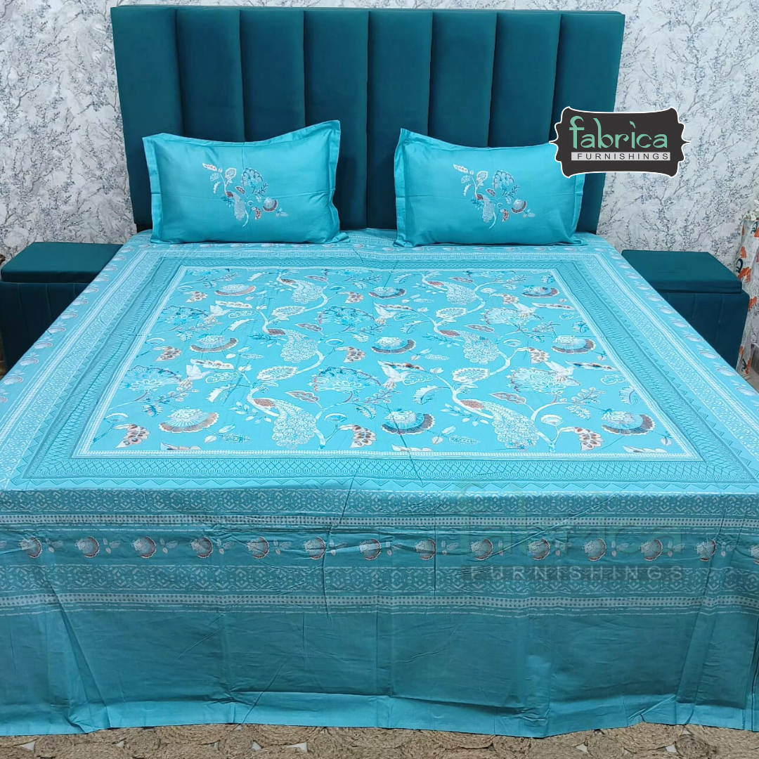 Digital Raga Printed King Size (400 Tc) Pure Cotton Bedsheet