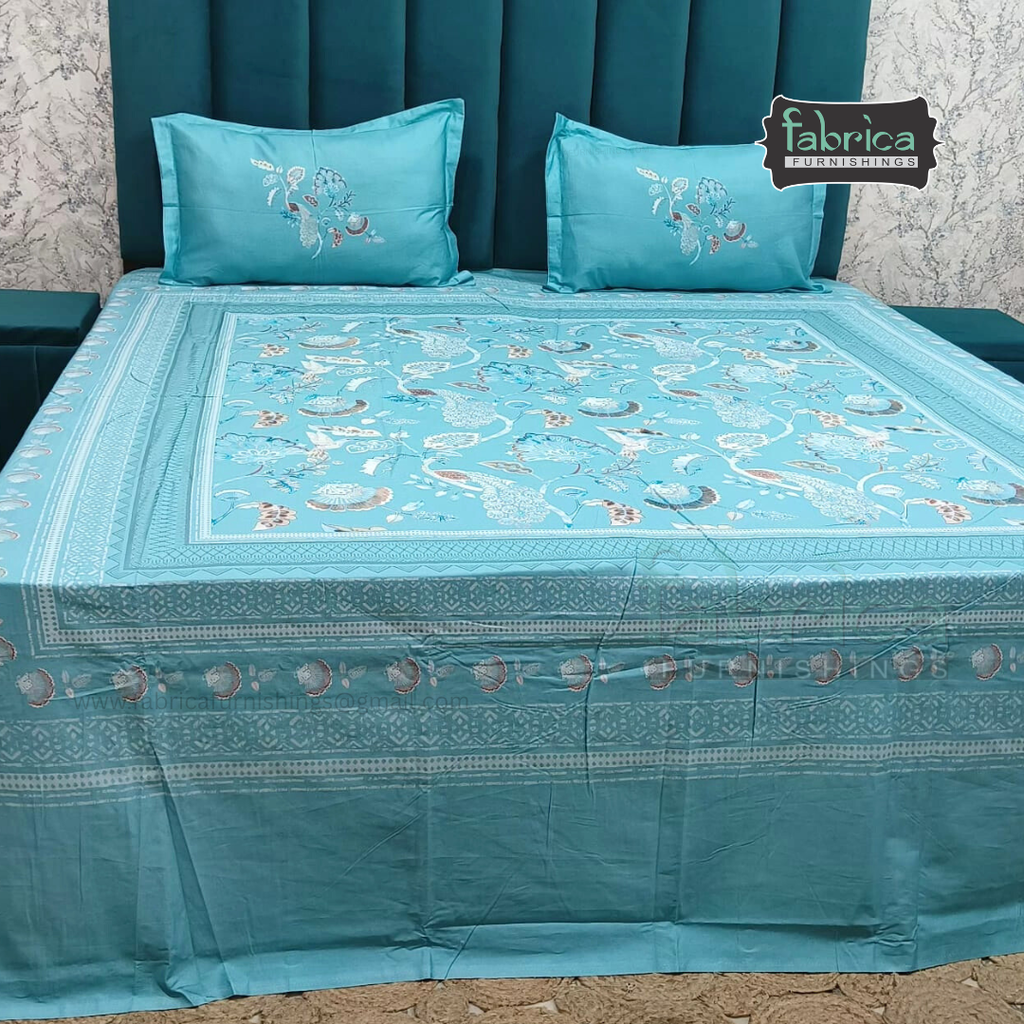 Digital Raga Printed King Size (400 Tc) Pure Cotton Bedsheet