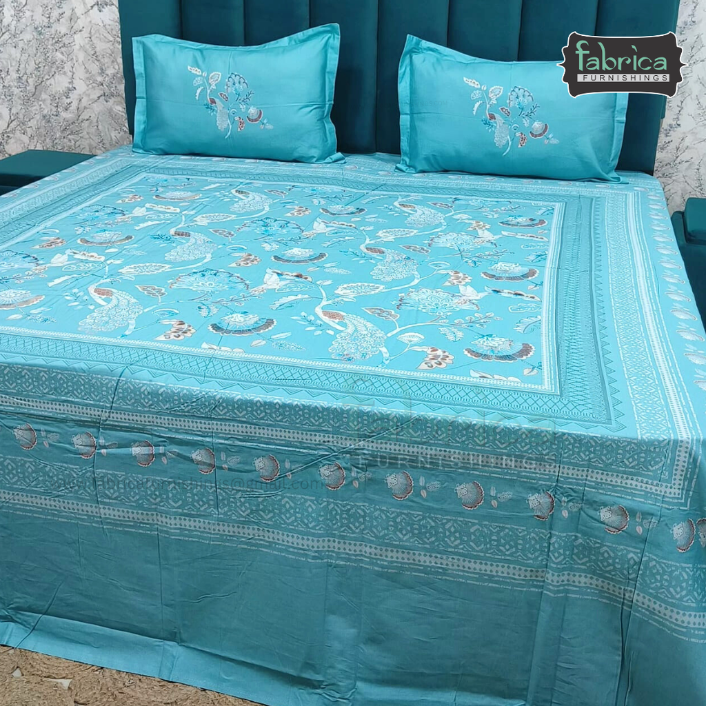 Digital Raga Printed King Size (400 Tc) Pure Cotton Bedsheet