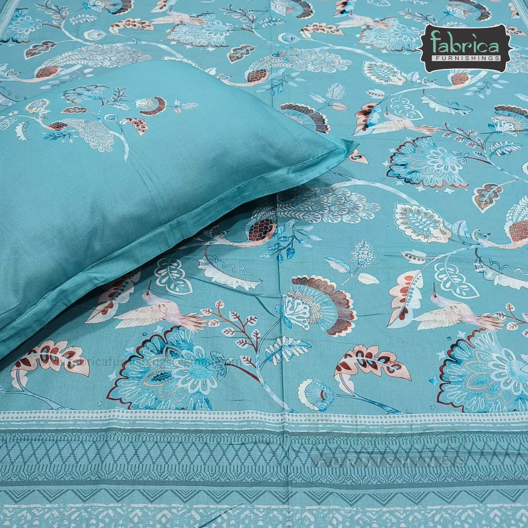 Digital Raga Printed King Size (400 Tc) Pure Cotton Bedsheet