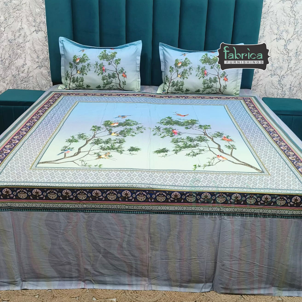 Digital Raga Printed King Size (400 Tc) Pure Cotton Bedsheet