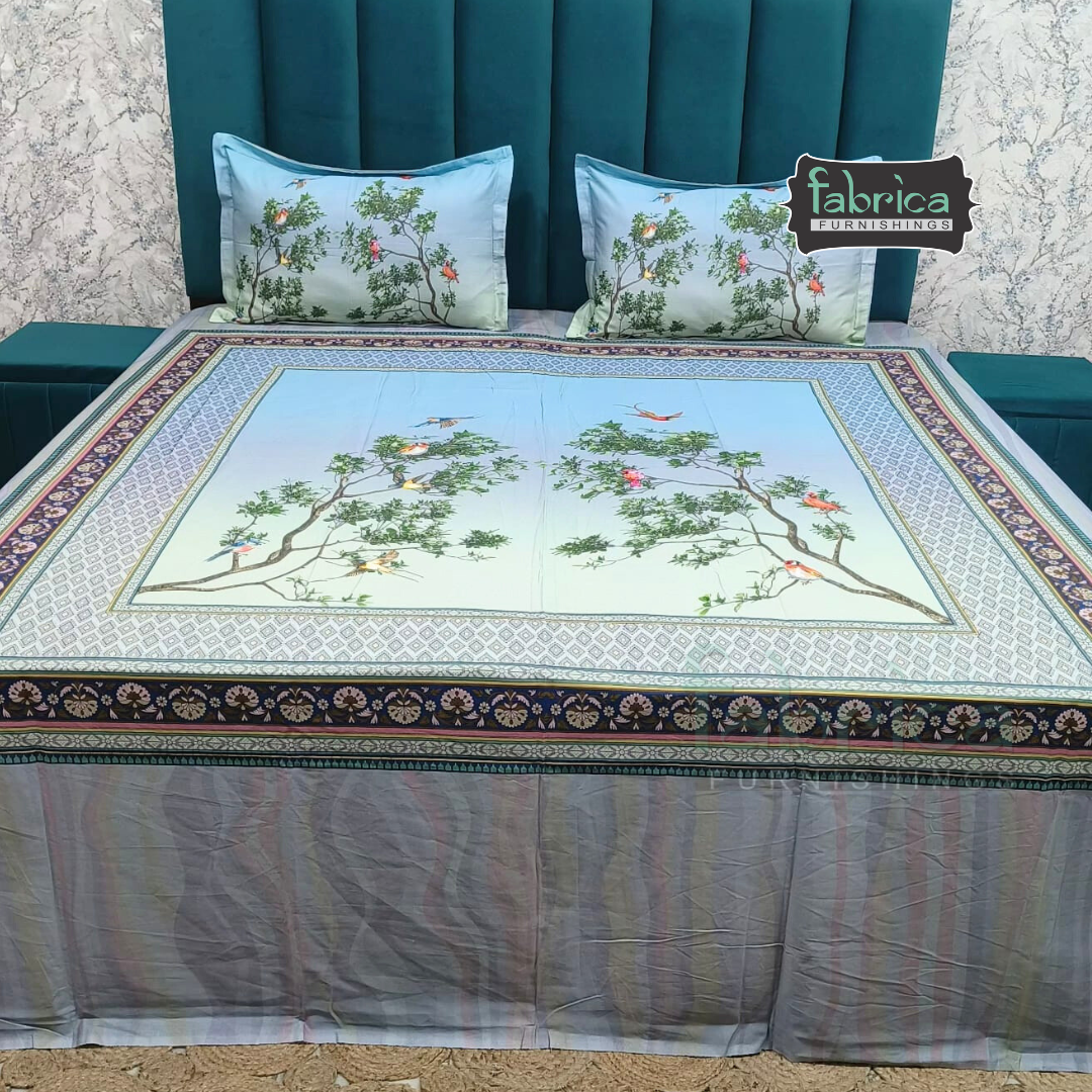 Digital Raga Printed King Size (400 Tc) Pure Cotton Bedsheet