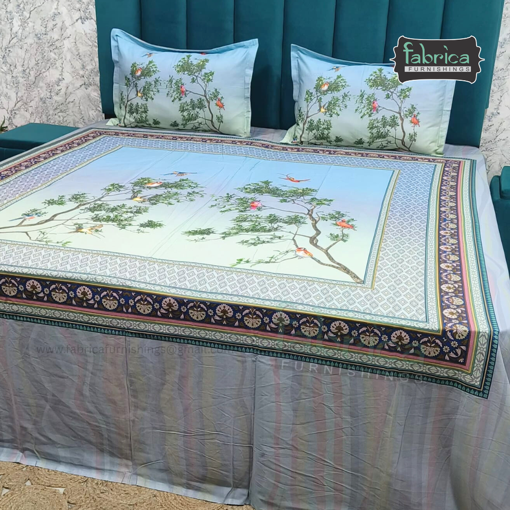 Digital Raga Printed King Size (400 Tc) Pure Cotton Bedsheet