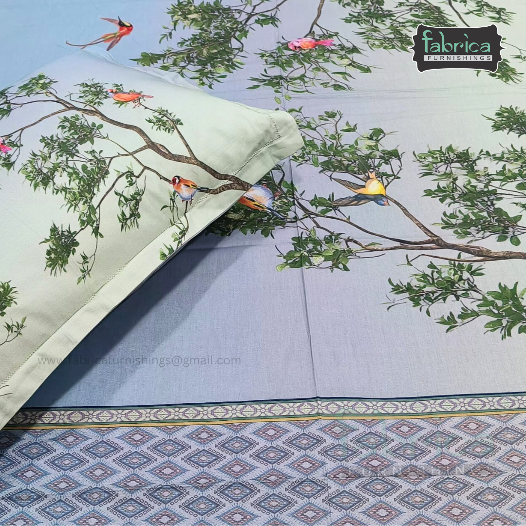 Digital Raga Printed King Size (400 Tc) Pure Cotton Bedsheet